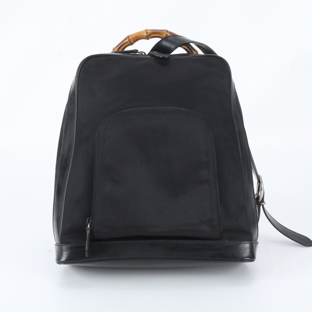 美品 グッチ バンブー 003 2058 0059 5 レザー ショルダーバッグ 肩掛け ハンド ブラック 黒 レディース MMM EI37-9【中古】