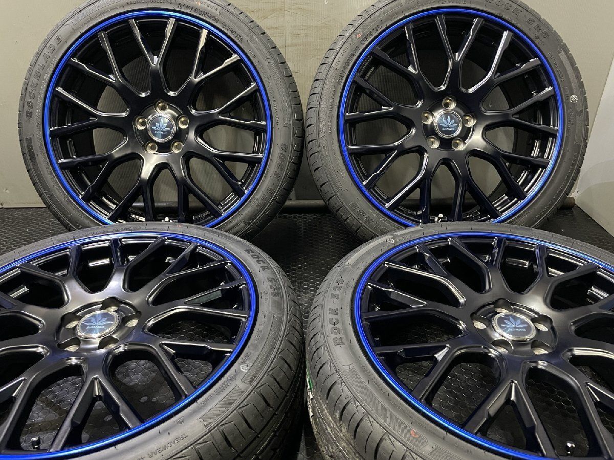 新品 26年 バランス済【ROCKBLADE 215/45ZR18】夏タイヤ【BLEST Bahnsport Type 902 18インチ 7J5HPCD100+48】ブラック プリウス等(VTH382)