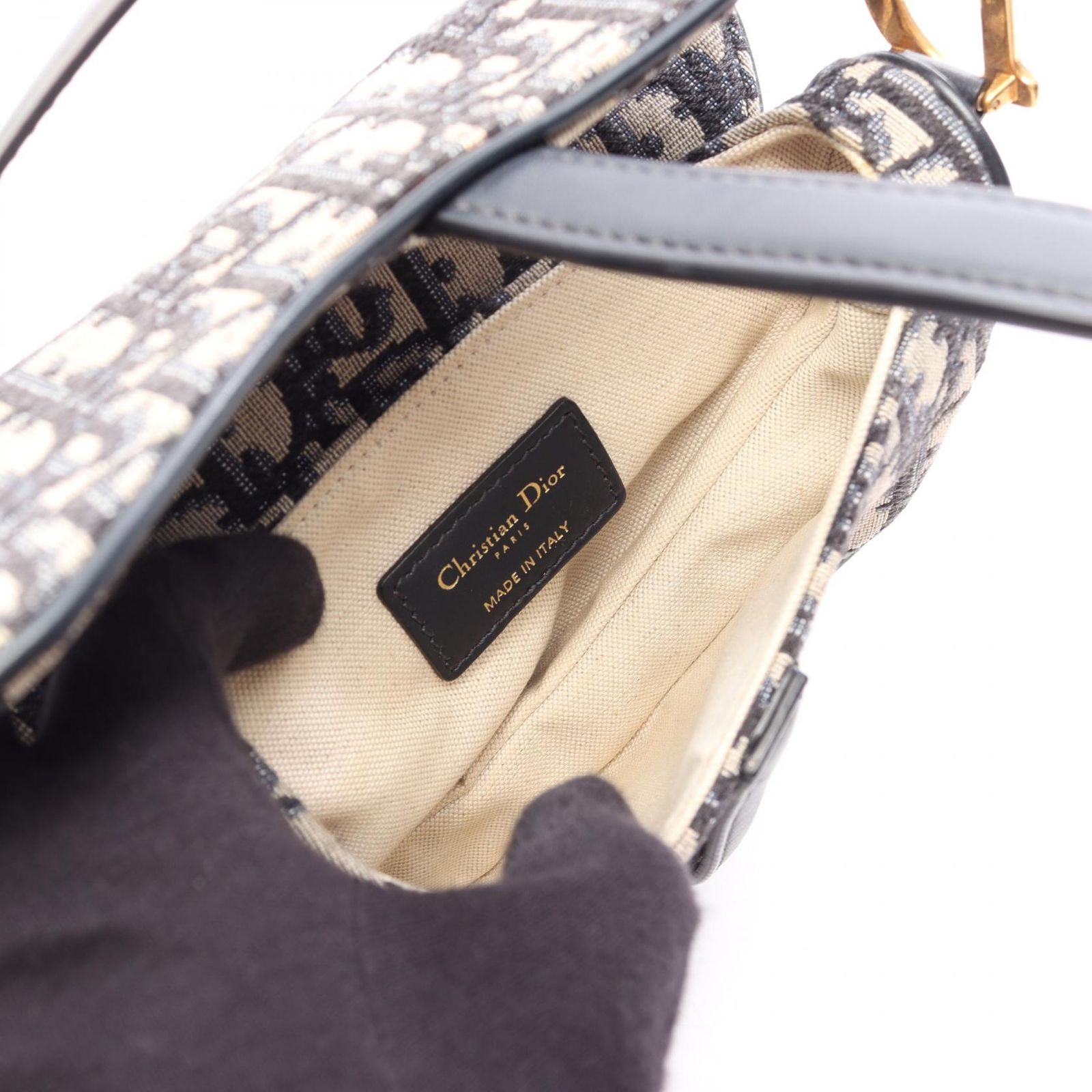 Dior ディオール サドルバッグ ミニ オブリークジャカード ハンドバッグ