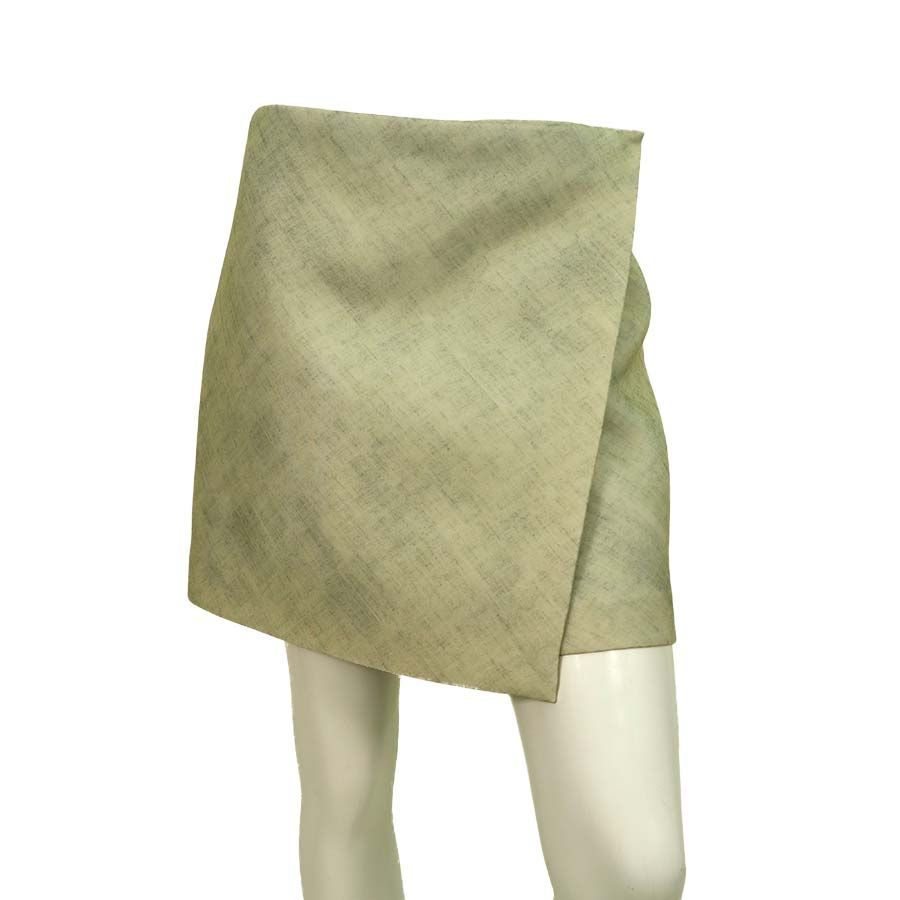 【定価￥95,000の90％OFF】PHILOSOPHY DI LORENZO SERAFINI【フィロソフィ ディ ロレンツォ セラフィニ】【レディース】メッシュボンディング地肉厚クッションラップミニスカート/グリーン【サイズ44】【ハンガリー製】