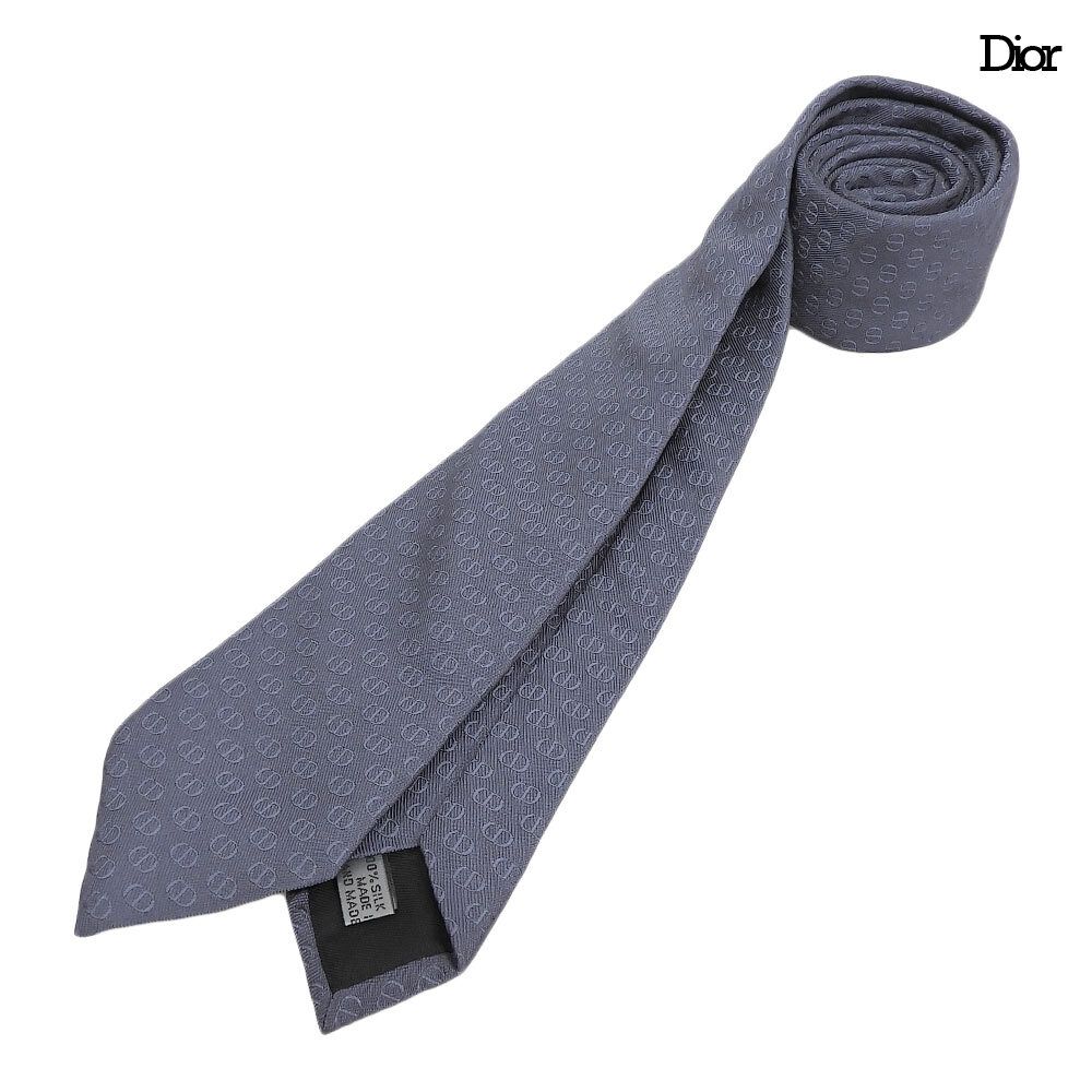 箱付き未使用 ディオール Dior 59C1047B6009 C520 CDIcon シルク ネクタイ ロゴ総柄 ビジネス ネイビー 箱付き 定価39000円 メンズ