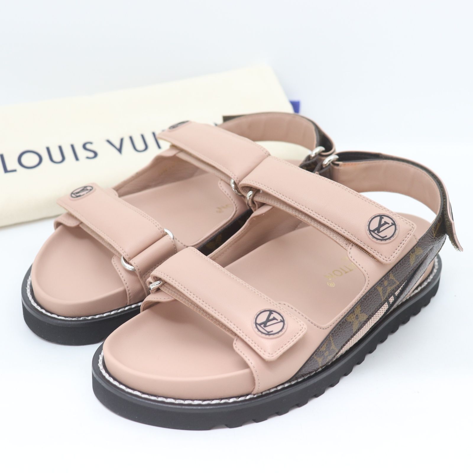 【新品未使用】ルイヴィトン　パセオライン　ミュール　サンダル　ピンク　24cm ITUA4UBBUJPY 超美品 LOUIS VUITTON ルイヴィトン パセオライン