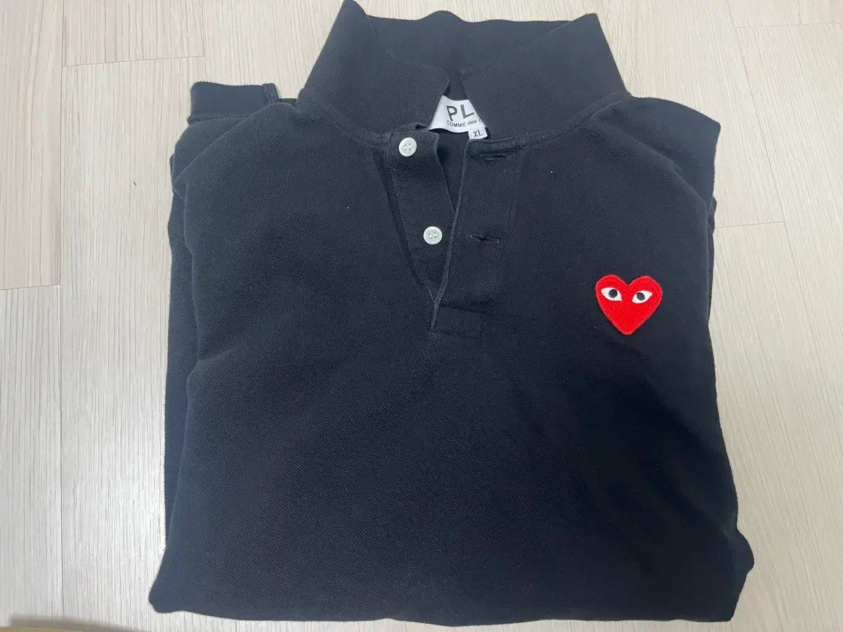 コム・デ・ギャルソン PLAY カラーTシャツ レッドワッペン XL (正規品 洗濯後 未着用