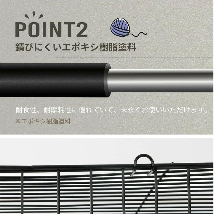 猫ケージ 犬 ゲージ ウサギ用 小型犬 屋根取り外し可能 組立簡単 サークル 室内用インテリア ゲージ (ホワイト, S（幅76×奥行50×高さ47cm))mt