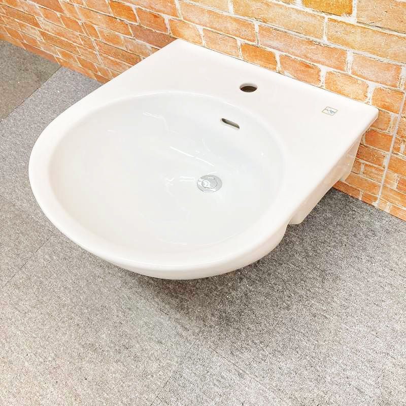 【中古品】【美品】 TOTO ロマンシアシリーズ セルフリミング式洗面器　陶器製 壁付け 埋込手洗器 「L830CRU」 手洗いボール #ホワイト 大阪市内 29G