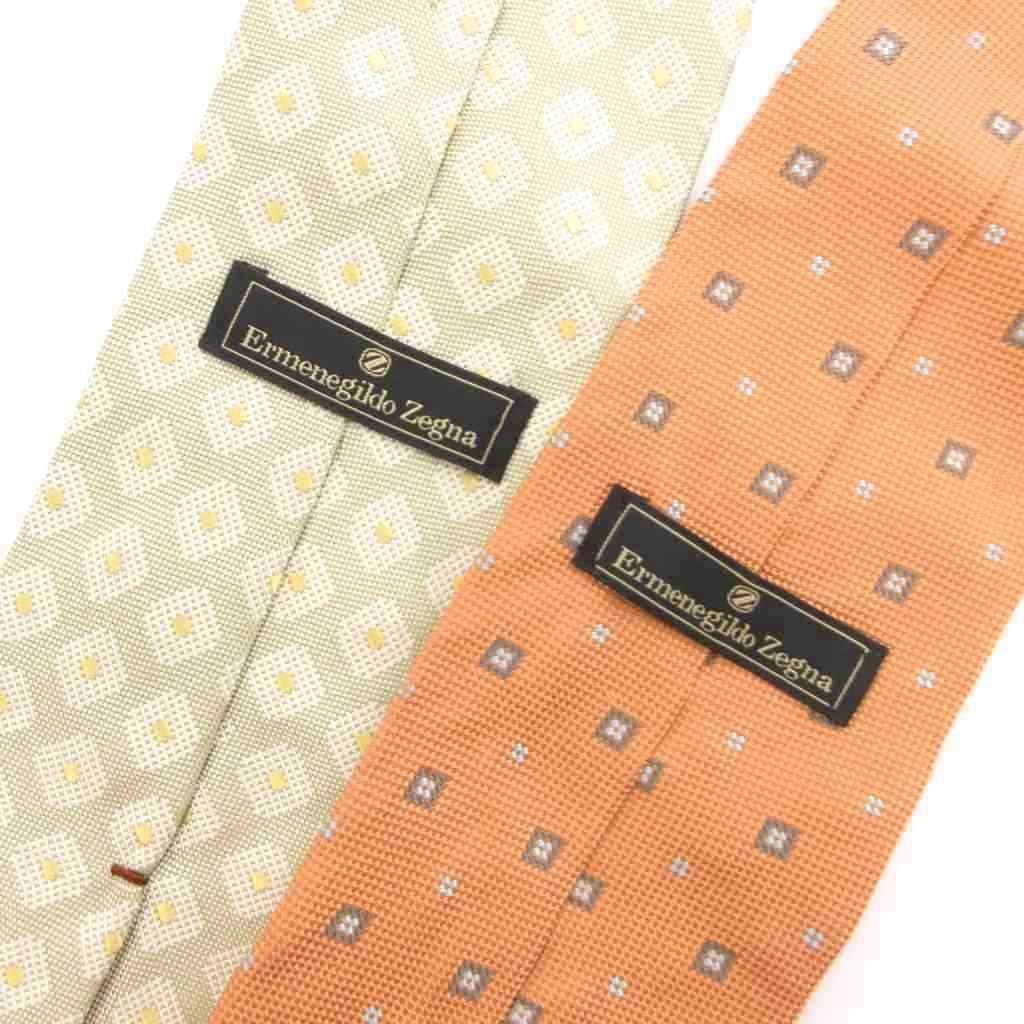 エルメネジルドゼニア Ermenegildo Zegna ネクタイ 2本セット 総柄 絹