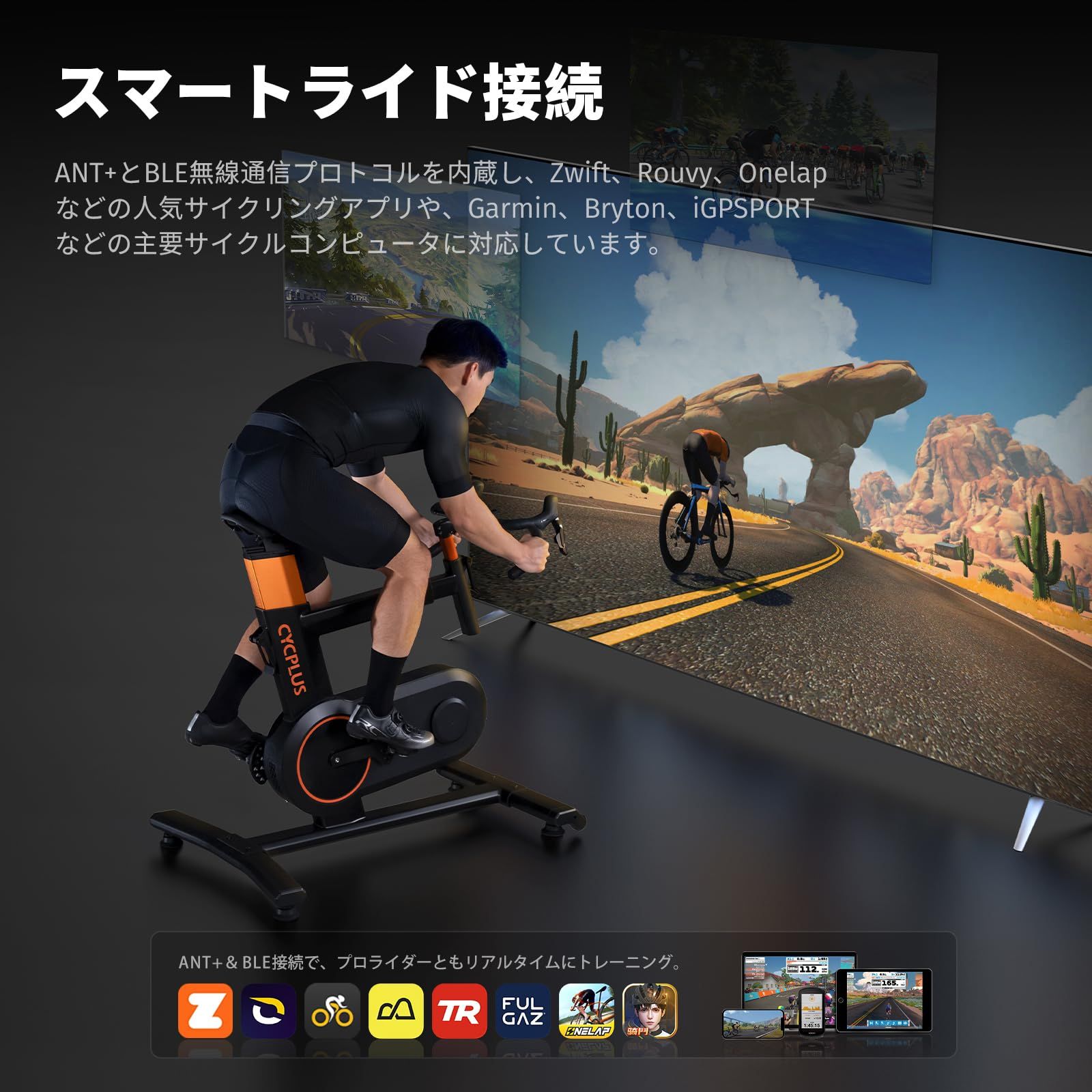 CYCPLUS スマートバイク T7 スマートトレーナー インドアトレーニング