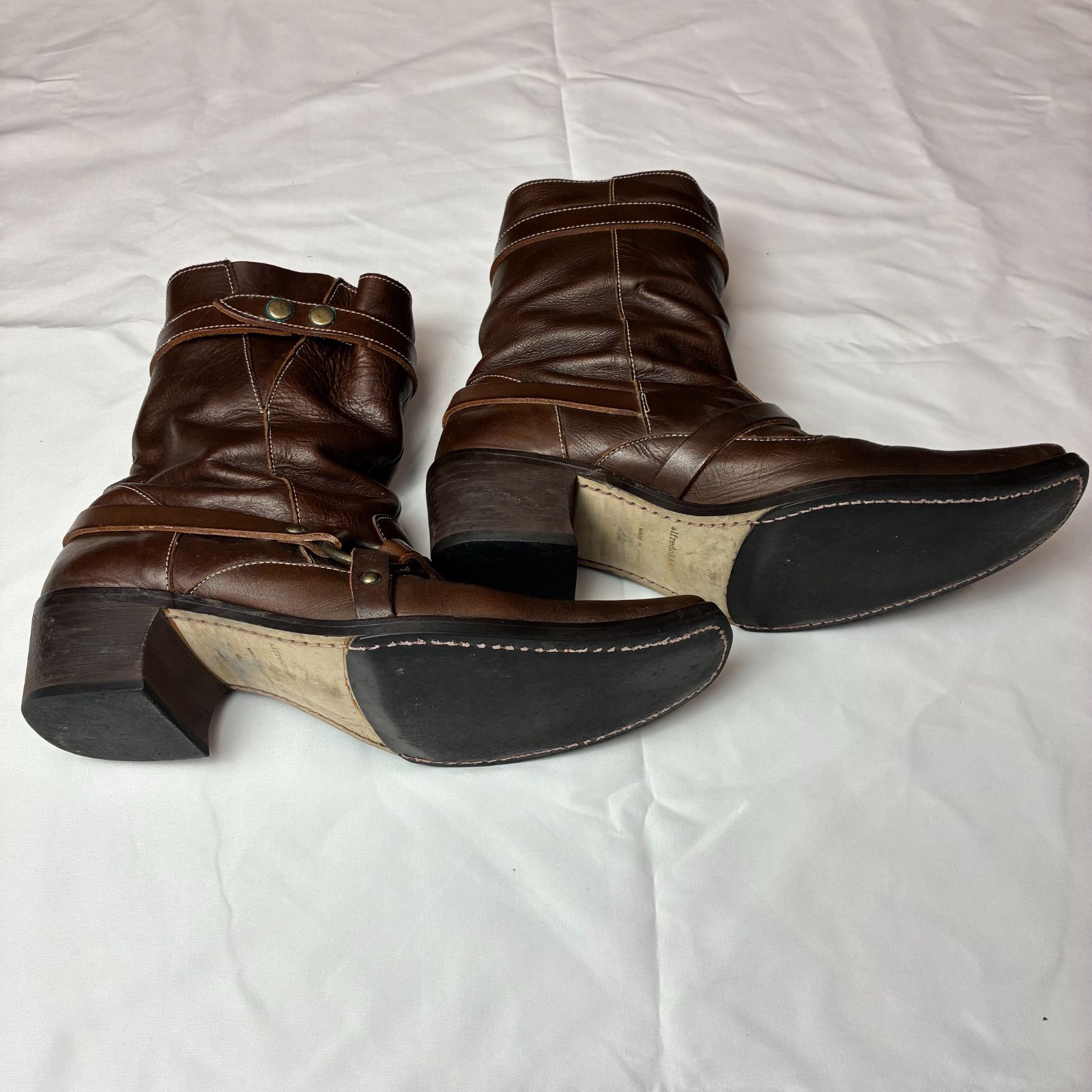 00s Archive alfredoBANNISTER Leather Engineer Boots - メルカリ