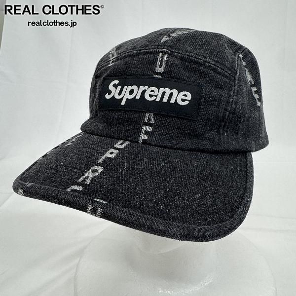Supreme/シュプリーム【20AW】Jacquard Logos Denim Camp Cap/ジャガード ロゴ デニム キャンプ キャップ ブラック