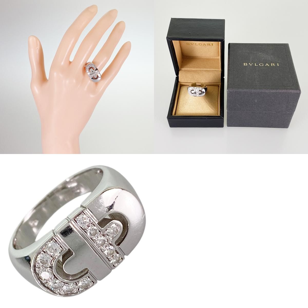 ブルガリ BVLGARI パレンテシ K18WG ダイヤモンド 14.5号(54-55 