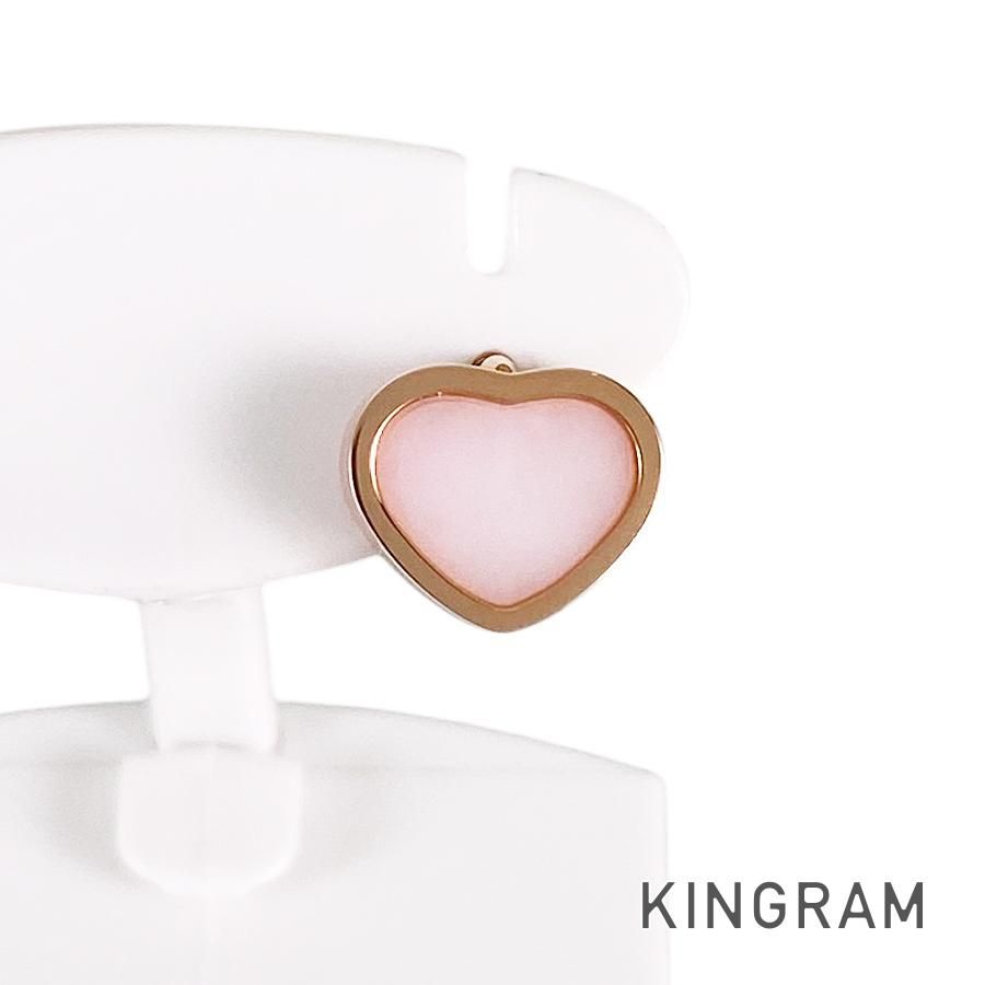 ショパール Chopard マイ ハッピー ハート K18PG ピンクオパール ピアス sss【中古】