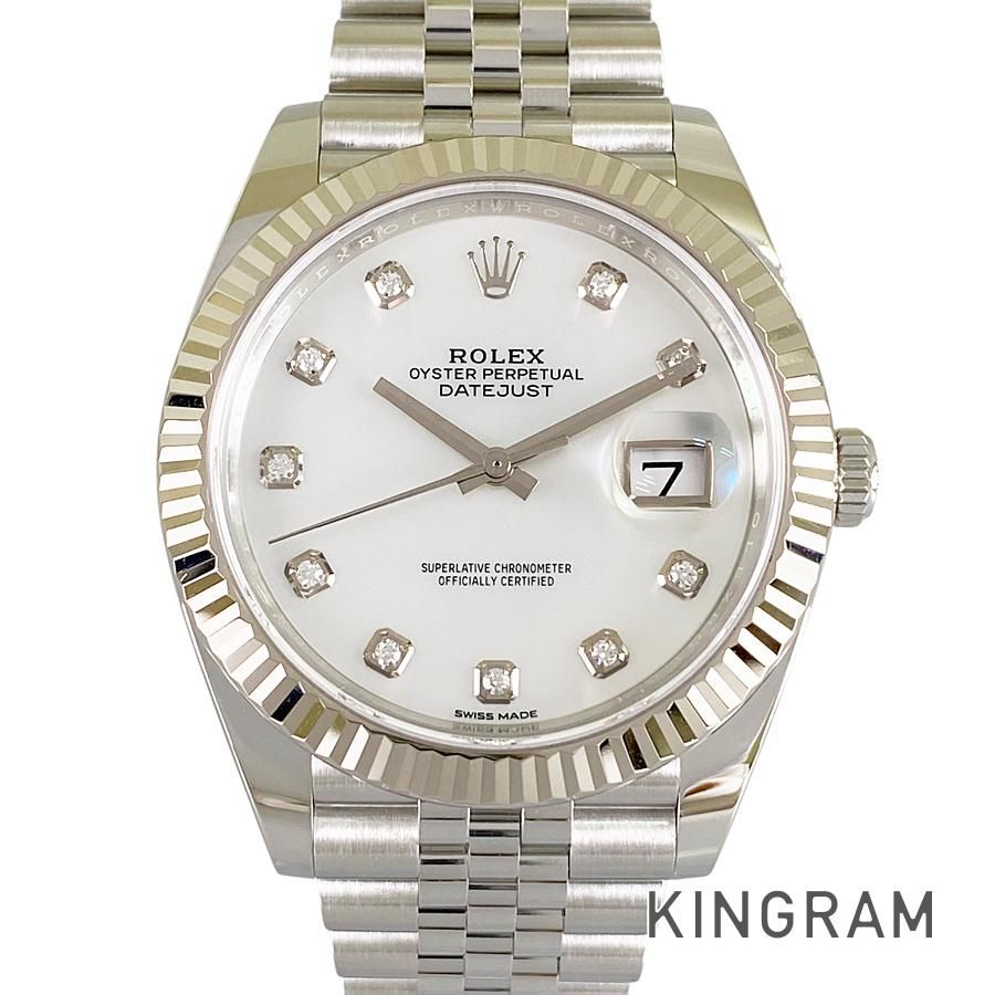 ロレックス ROLEX デイトジャスト 41 10P 126334NG SS WG 10Pダイヤモンド 自動巻 メンズ 腕時計 ss【中古】 991,375円