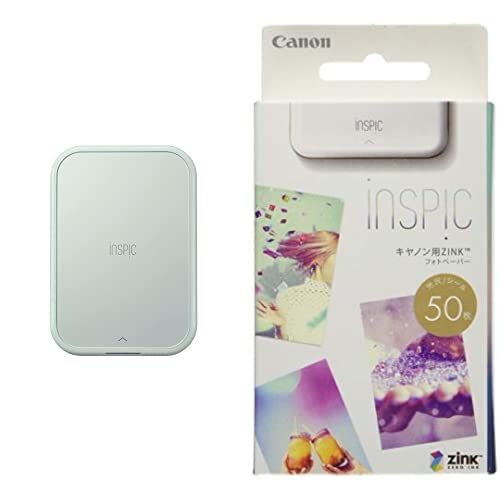【2点セット】Canon スマホ専用ミニフォトプリンター iNSPiC PV-223-BL 写真用 ブルー + ZINKフォトペーパー 50枚入りJu