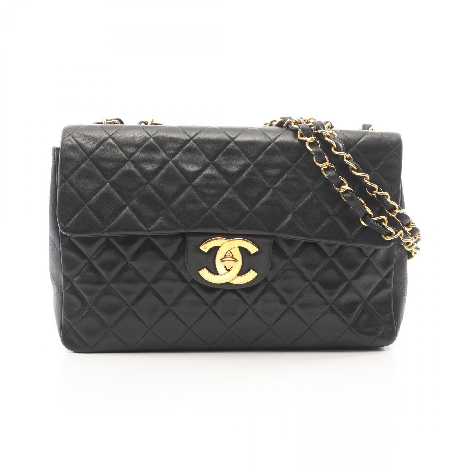 シャネル CHANEL ショルダーバッグ デカマトラッセ34 ブラック ラムスキン（羊革） デカマトラッセ チェーンショルダー レディース Used A