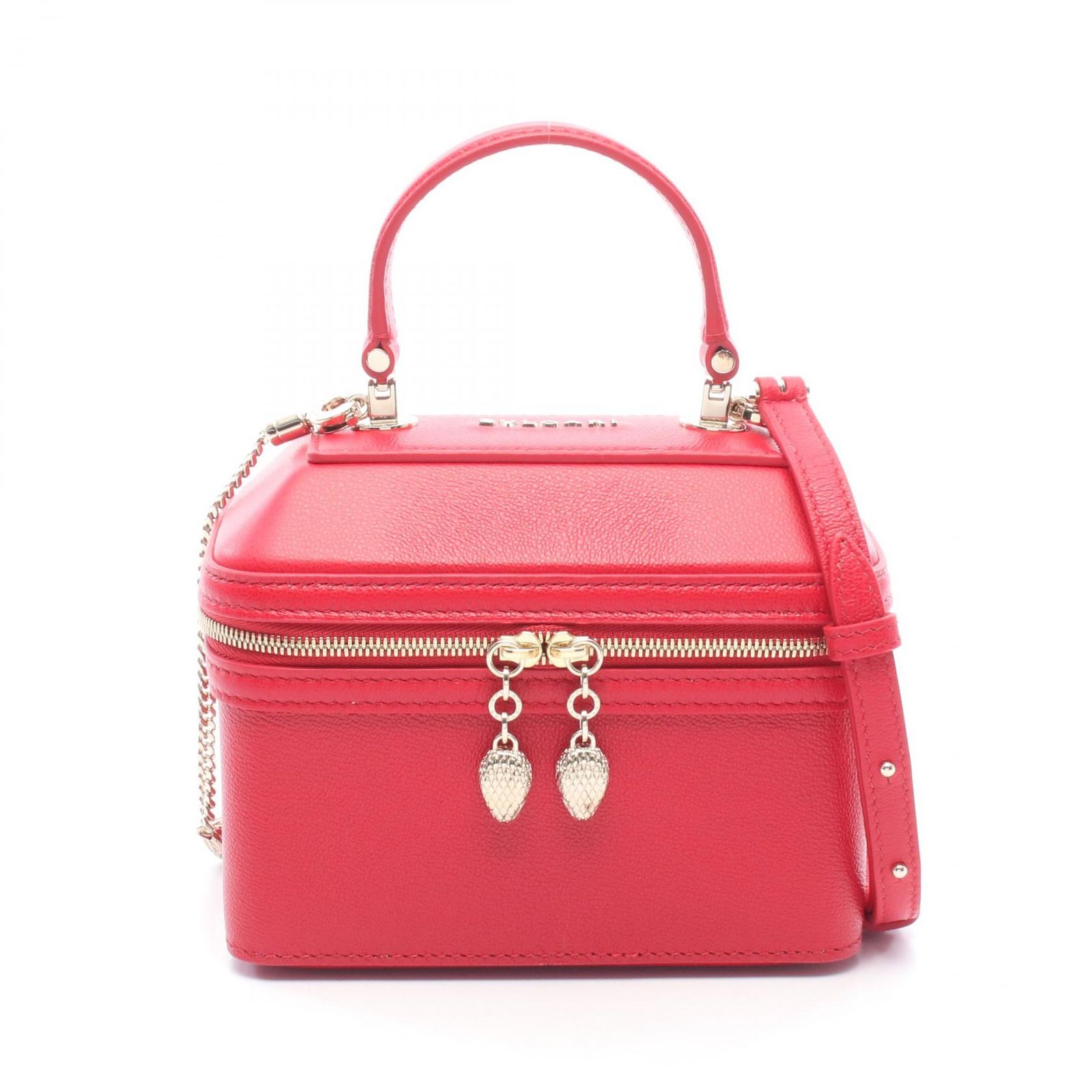 ブルガリ BVLGARI ハンドバッグ Serpenti Forever セルペンティ フォーエバー 2WAY レッド レザー セルペンティ バニティ 2wayチェーンショルダー レディース Used A