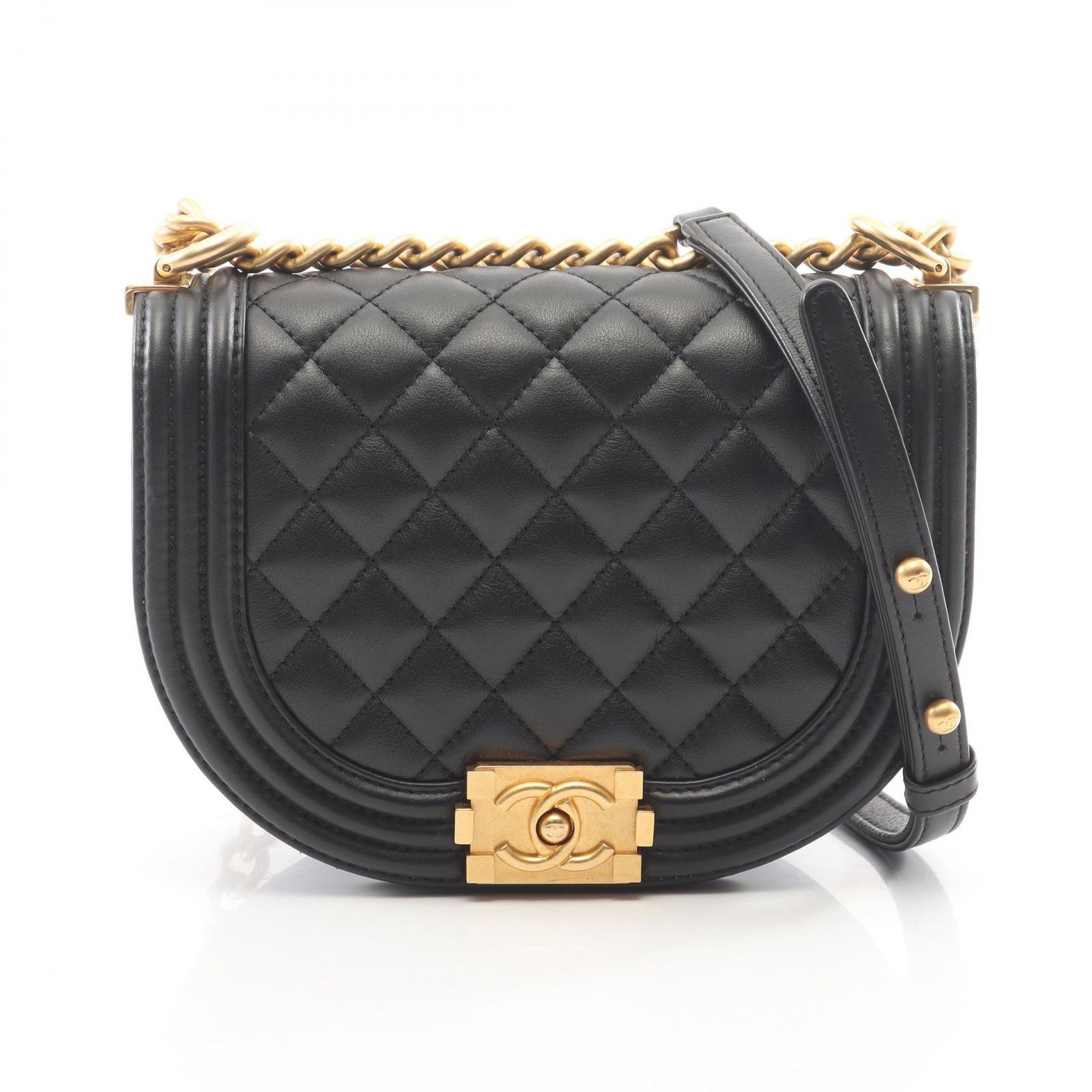 シャネル CHANEL ショルダーバッグ ボーイシャネル スモール AS3350 ブラック ラムスキン（羊革） ボーイシャネル スモール チェーンショルダー レディース Used A