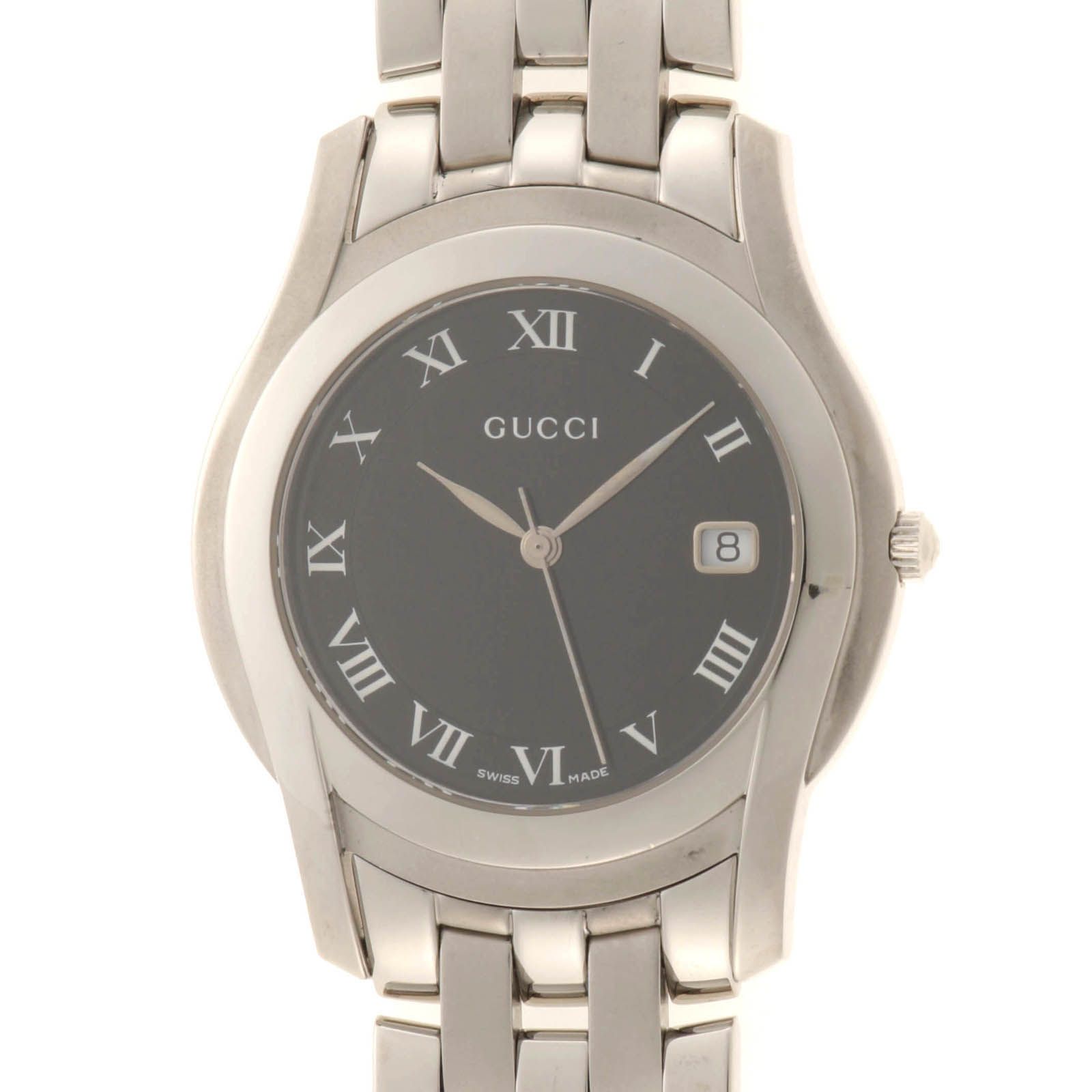 GUCCI　グッチ　5500M　ステンレス　ブラック文字盤　メンズ【中古】430