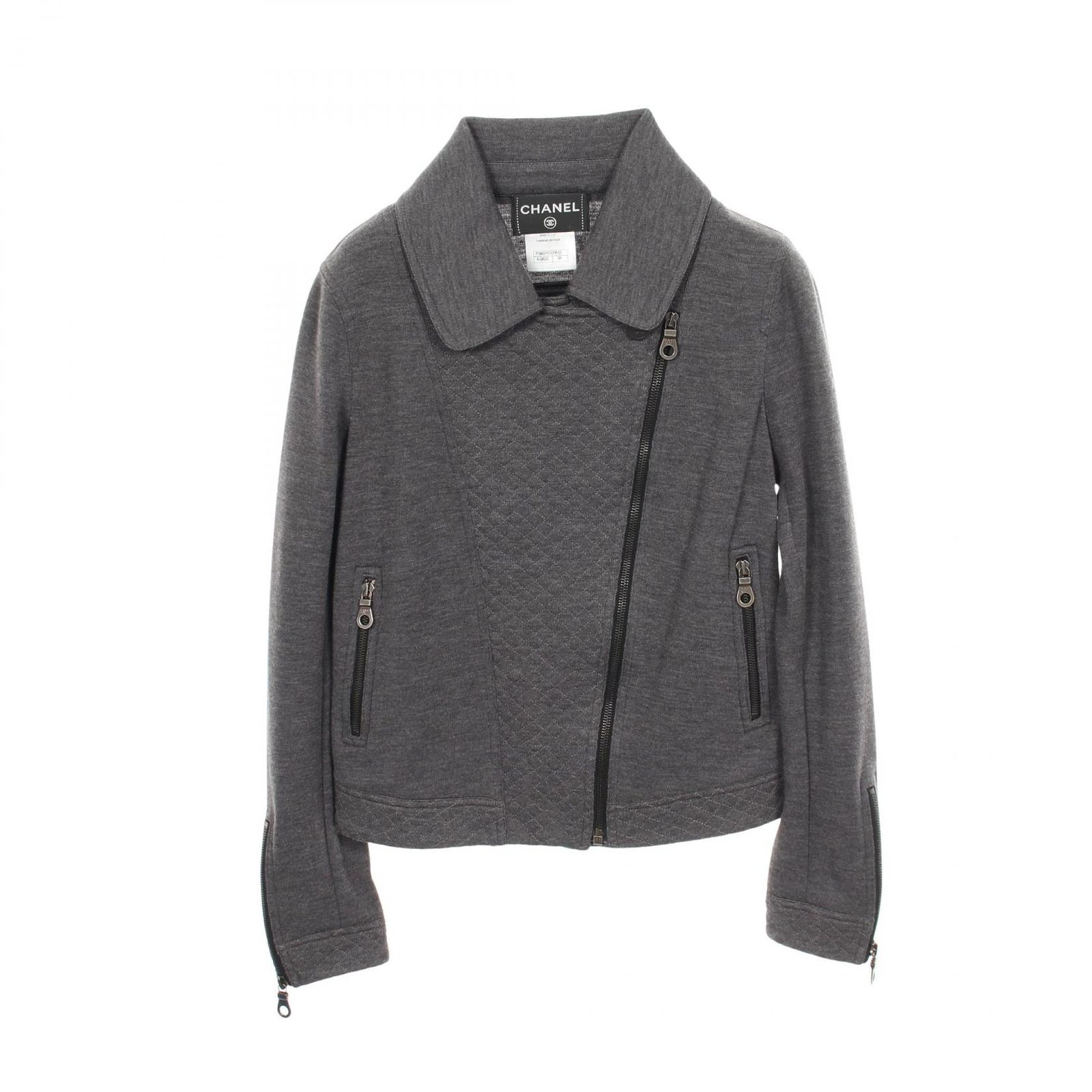 シャネル CHANEL ライダースジャケット ココマークボタン P38075V21513