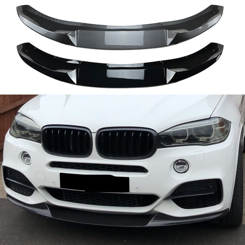 BMW X5 F15 2014-2018対応 フロントバンパー用フロントリップ ABS製 ピアノブラック カーボン調 外装アクセントパーツ 14,799円