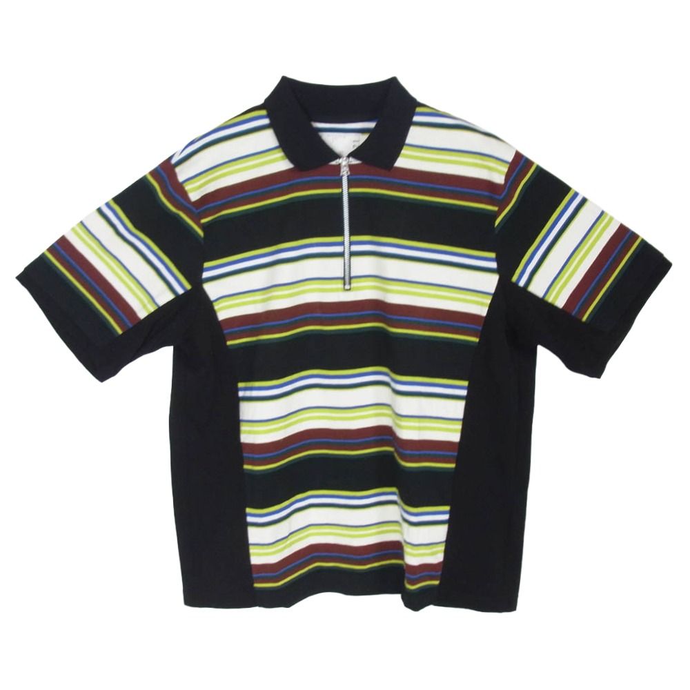 Sacai サカイ 26SS 26-04021M Stripe Cotton Jersey Polo Shirt