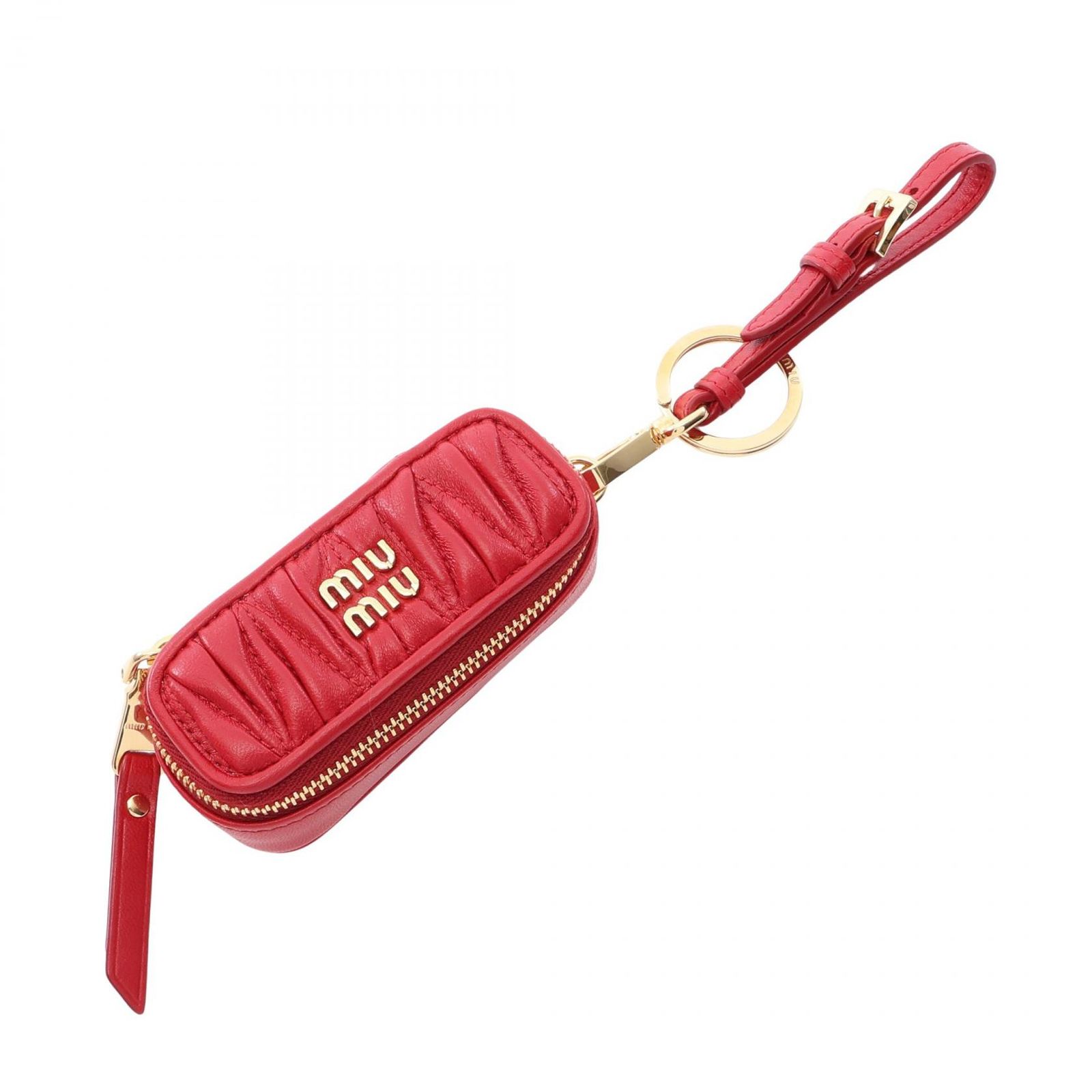 ミュウ ミュウ Miu Miu チャーム マテラッセ リップケース 5TL518 レッド レザー マテラッセ リップケース チャーム レディース Used A