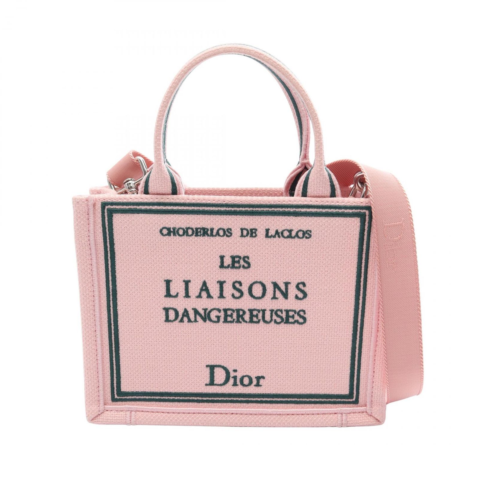 ディオール Dior トートバッグ BOOK TOTE ブックトート スモール 2WAY ピンク キャンバス ブックトート スモール レディース Used A