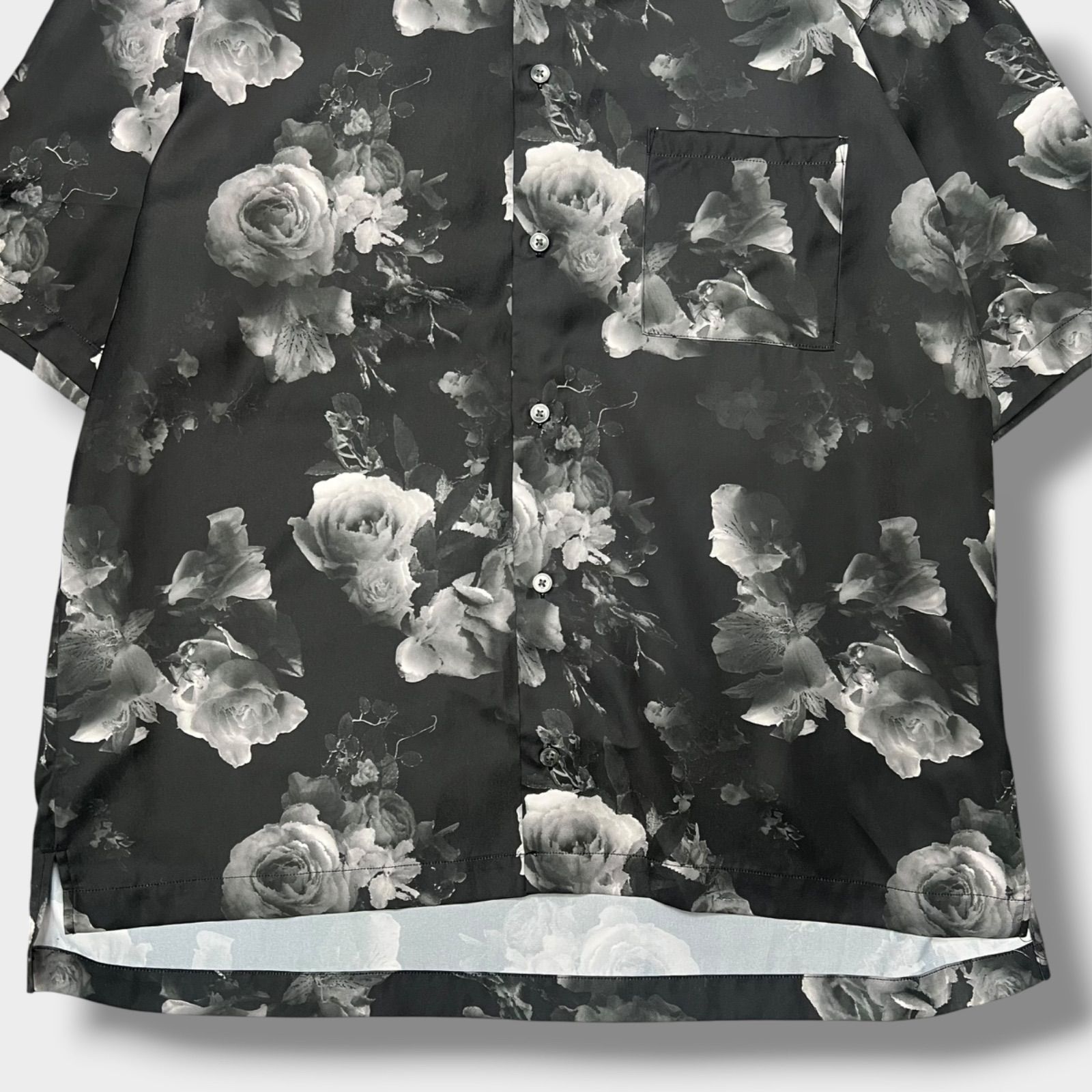 STUDIOUS 19ss 花柄シャツ STUDIOUS 19SS フラワープリント オープンカラーシャツ 半袖 花柄 バラ