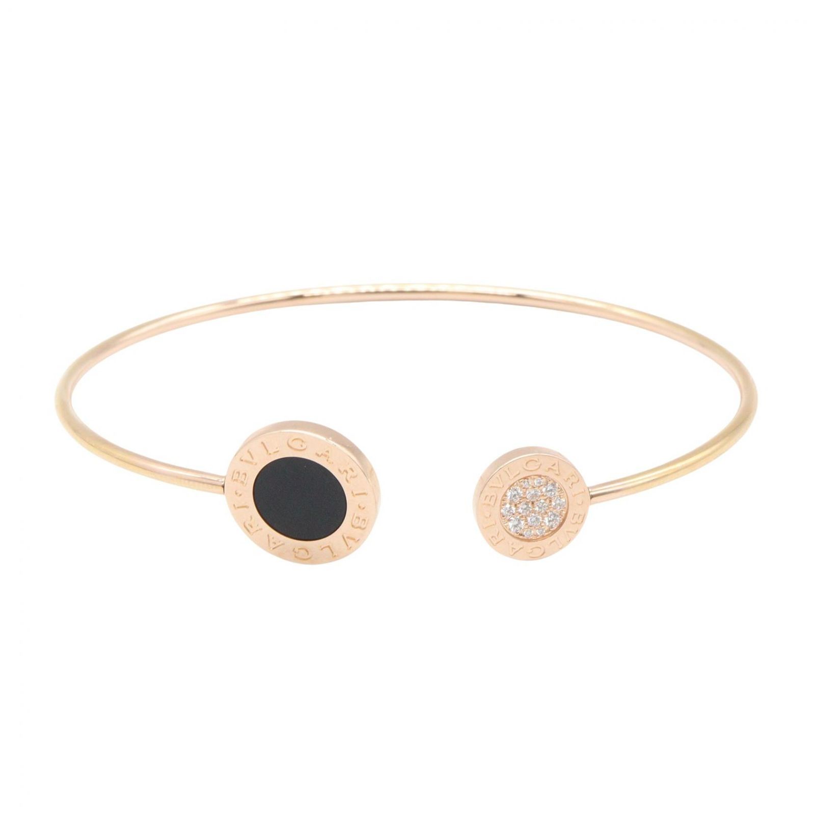 ブルガリ BVLGARI ブレスレット ブルガリブルガリ ブレスレット オニキス ダイヤ 腕回16.5cm K18PG（ピンクゴールド） ダイヤモンド ブルガリブルガリ ブレスレット オニキス ダイヤ