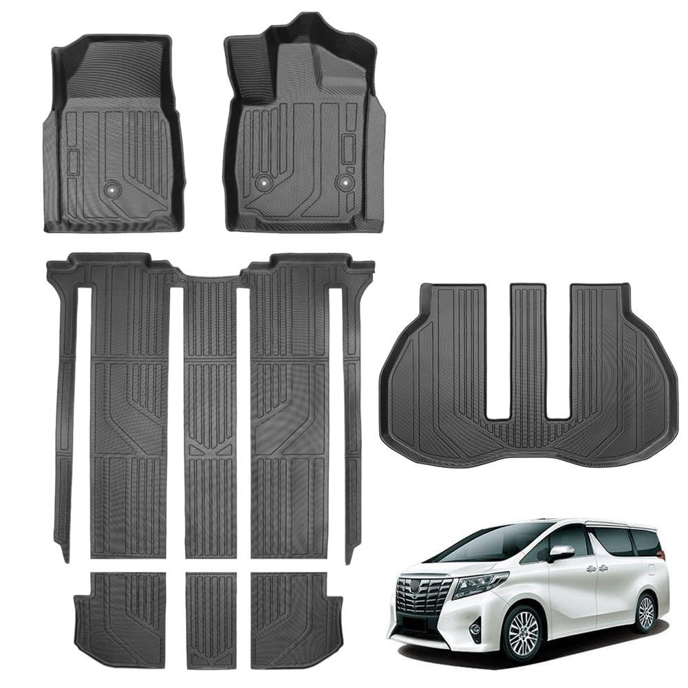 フロアマットトヨタ アルファード30系 対応 カーマットトヨタ アルファード ALPHARD 30系 ヴェルファイア VELLFIRE 専用設計 保護マット TPE素材 防水 滑り 防止 耐汚れ 取付簡単 カー用品 (1-3列目フロアマット+ラゲッジマット)