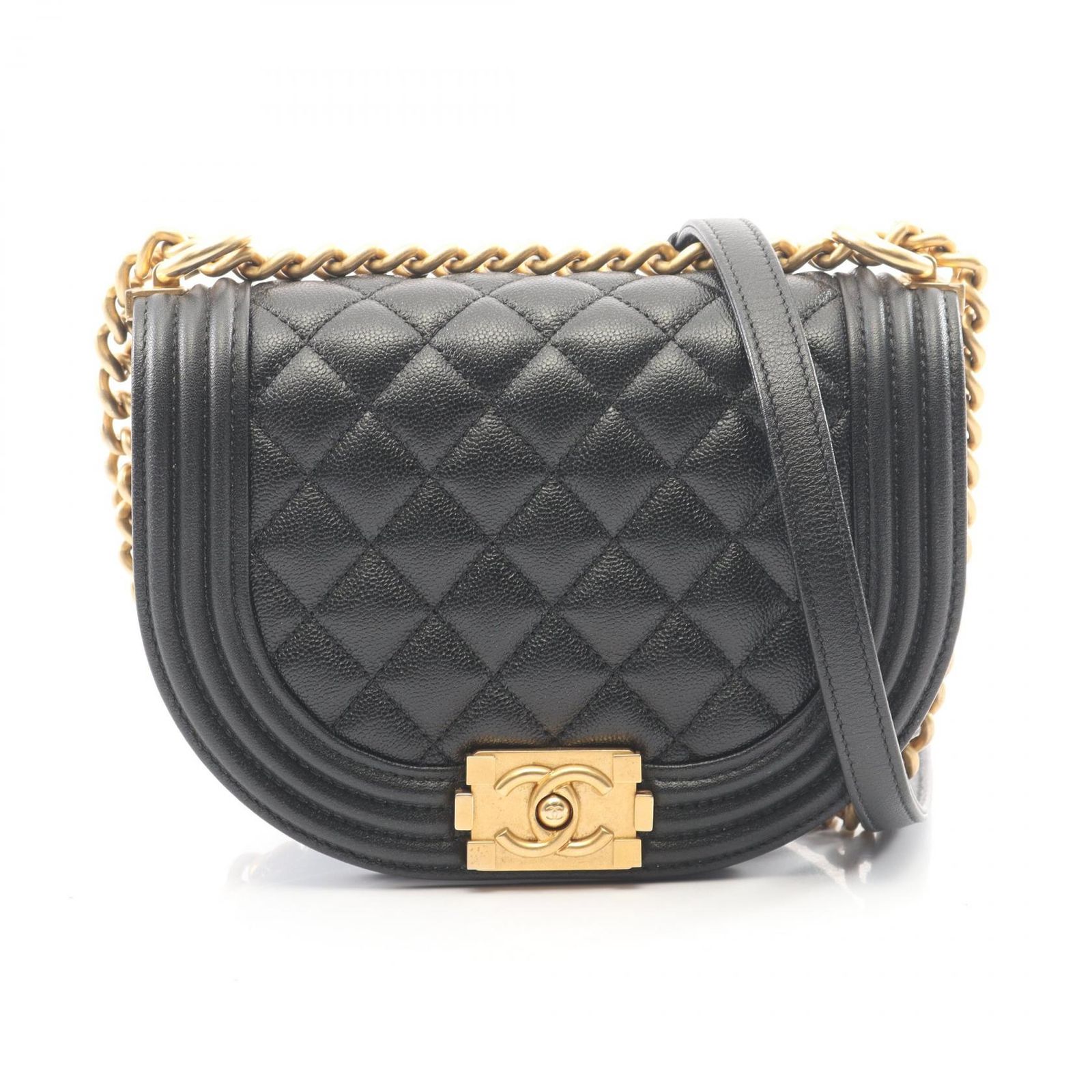 シャネル CHANEL ショルダーバッグ ボーイシャネル スモール AS3350 ブラック キャビアスキン(グレインドカーフ) ボーイシャネル スモール チェーンショルダー 261,360円