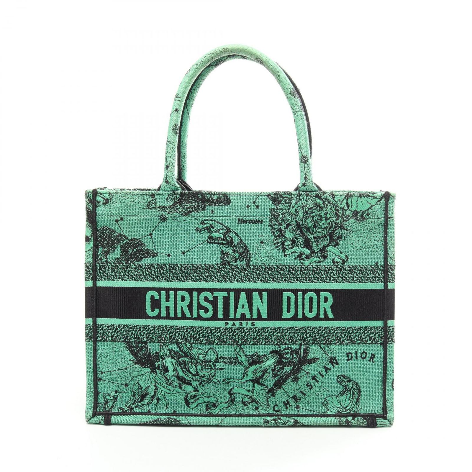 ディオール Dior トートバッグ BOOK TOTE ブックトート ミディアム グリーン/ブラック キャンバス ブックトート ミディアム レディース Used A