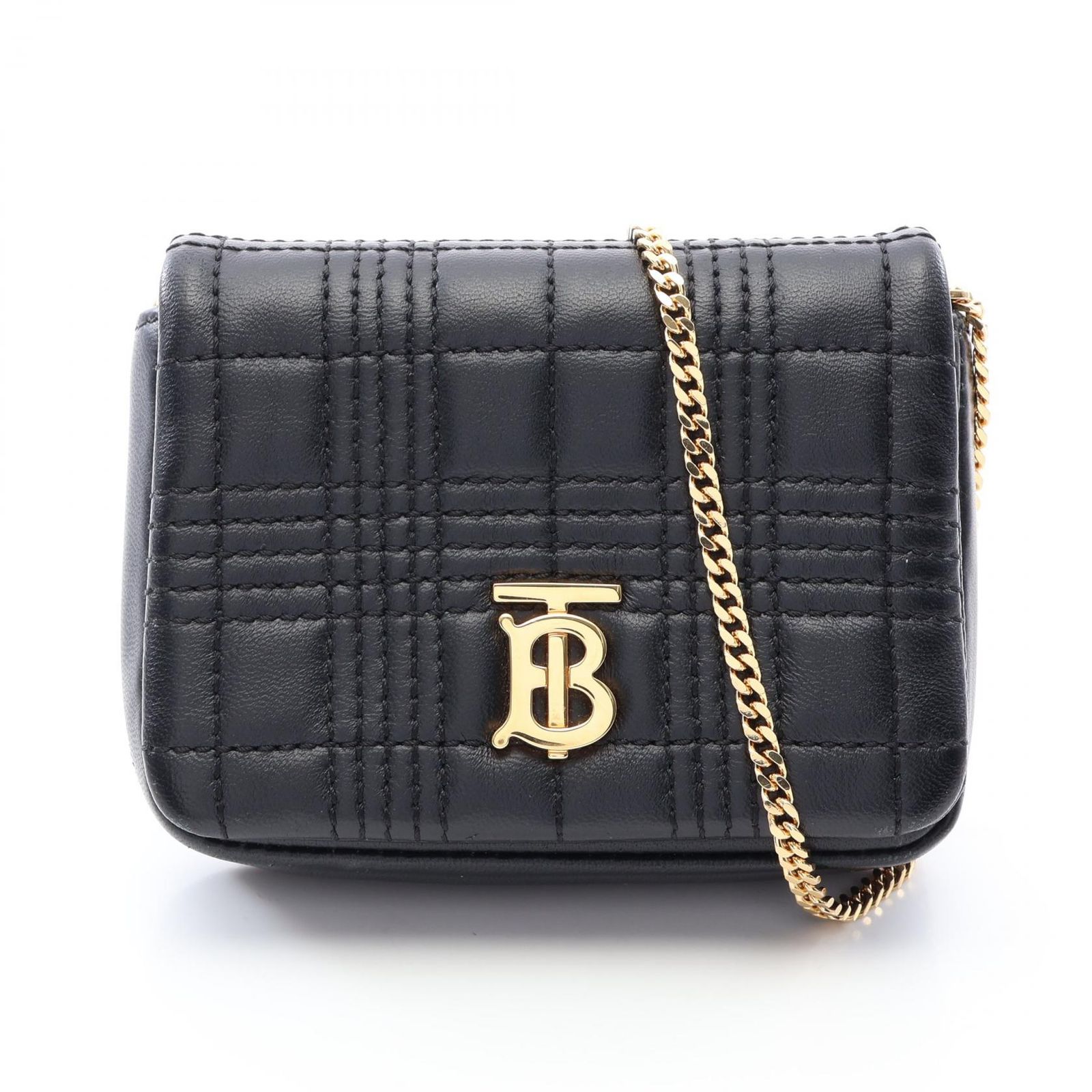 バーバリー BURBERRY ショルダーバッグ キルティング ブラック レザー 
