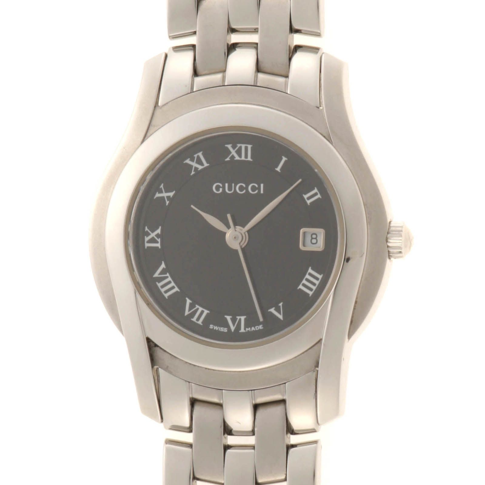 GUCCI　グッチ　5500L　ステンレススチール　ブラック　クォーツ　レディース【中古】430