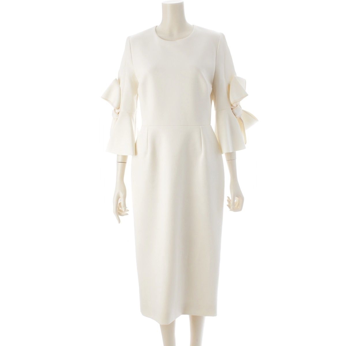 ROKSANDA ロクサンダ リボンスリーブ ワンピース ドレス ホワイト 10【中古】