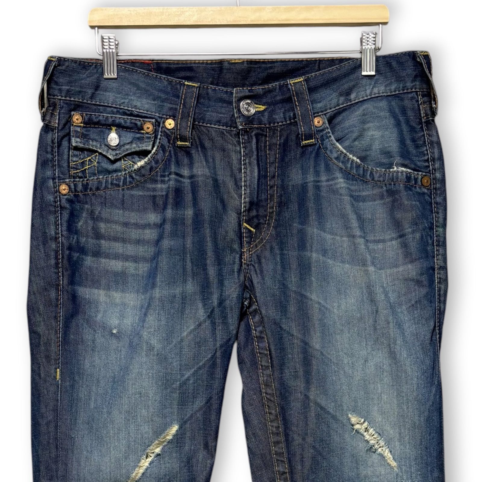 メンズ TRUE RELIGION トゥルーレリジョン JOEY フレアデニム ダメージ