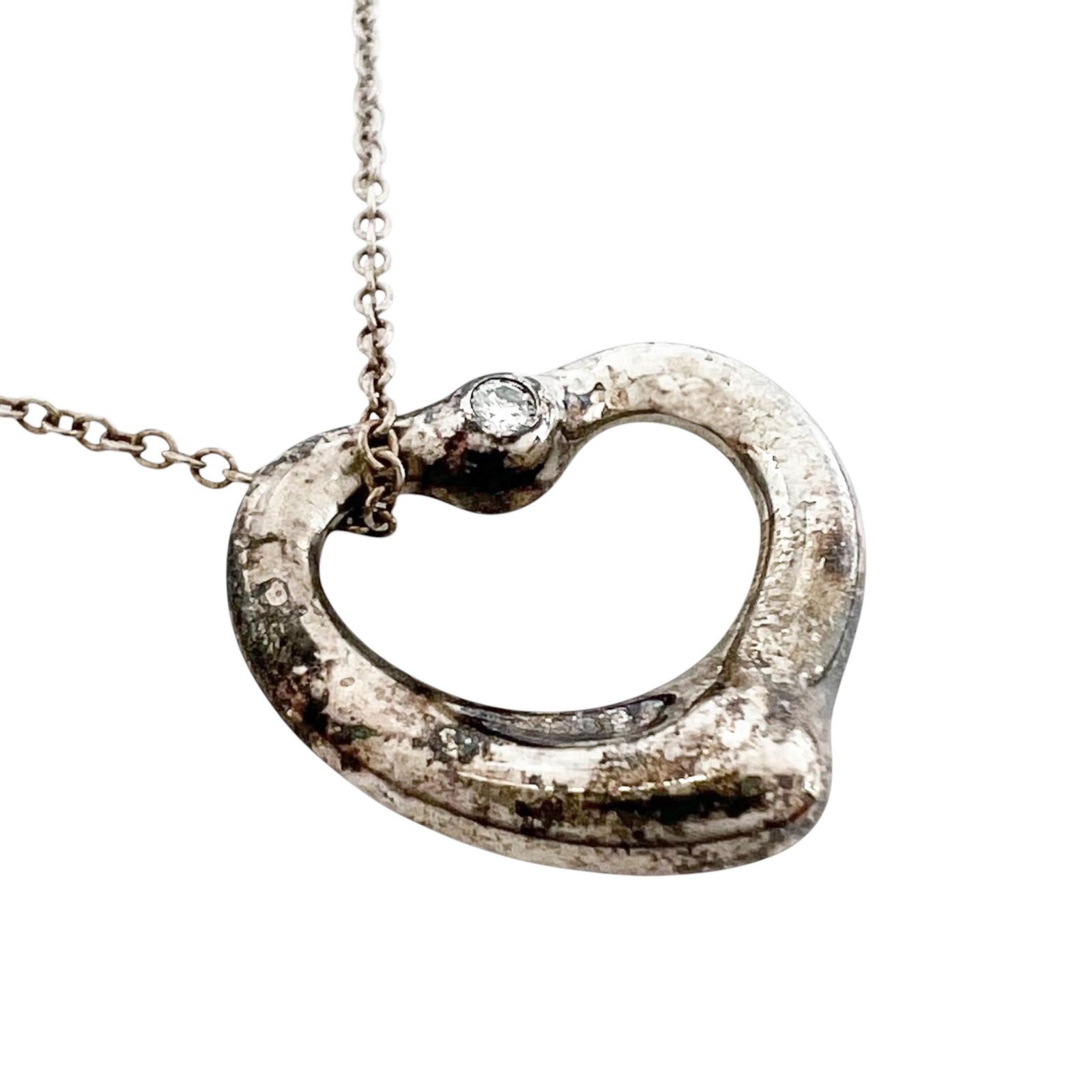 【中古】TIFFANY&Co. ティファニー ネックレス オープンハート ネックレス SV925/DM 3.3g シルバー レディース エルサ・ペレッティ