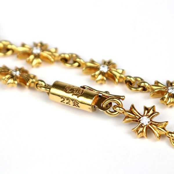 クロムハーツ タイニー E CH プラス  22Kゴールド 両面ダイヤモンド CHROME HEARTS 銀座店 クロムハーツ 22K タイニーE CHプラス ブレス