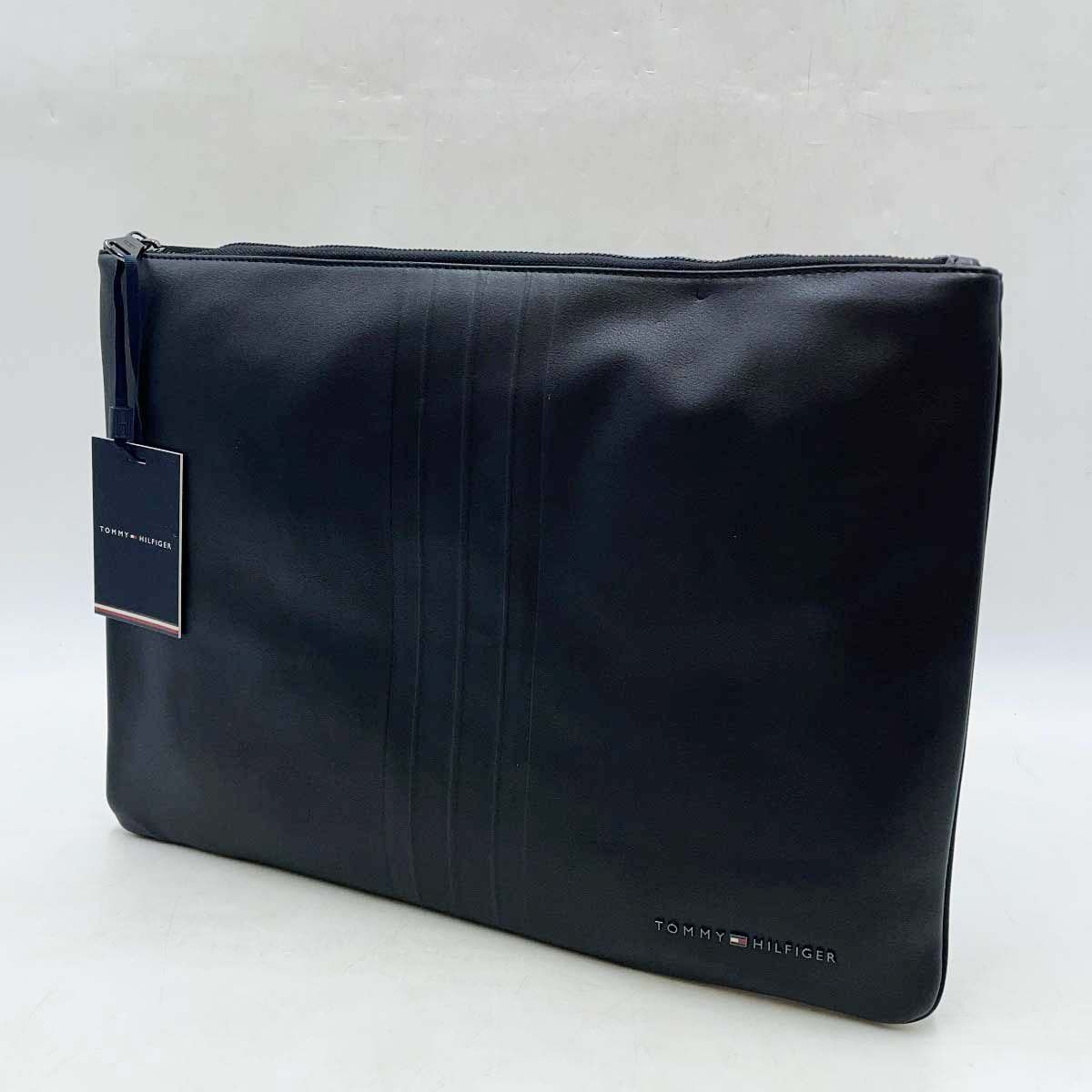 【未使用】トミーヒルフィガー THメトロフォリオ トイレタリーバッグ スリーブ PC ケース クラッチバッグ ブラック TOMMY HILFIGER