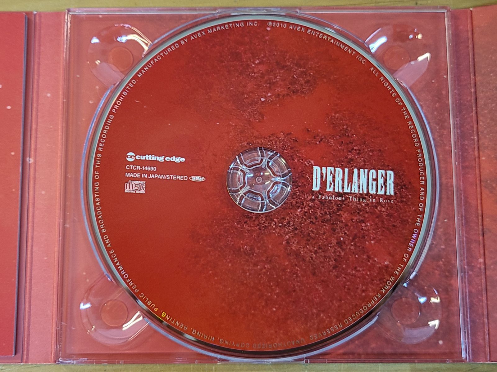 CD a Fabulous Thing in Rose 初回生産限定盤 D'ERLANGER デランジェ