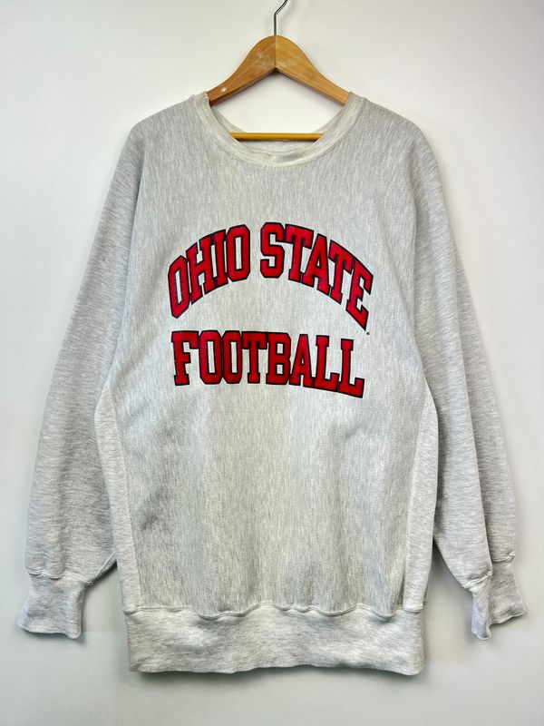 【中古品】 Champion チャンピオン90's REVERSE WEAVE CREWNECK SWEATSHIRT OHIO STATE FOOT BALL 90年代 リバースウィーブ クルーネックスウェット【146-260710-kk-11-hon】