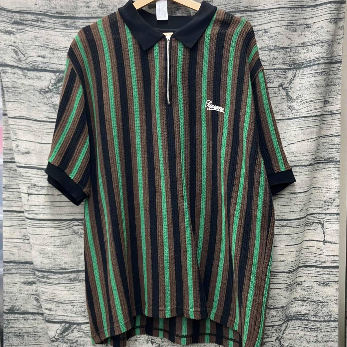 Supreme シュプリーム ニットポロシャツ ハーフジップ 半袖ポロシャツ XLサイズ