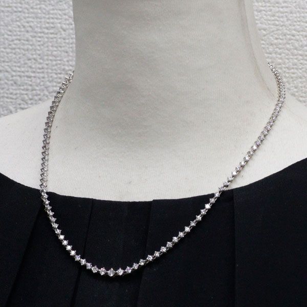 ネックレスPt900 ダイヤモンド テニス ネックレス 5.31ct【特別訳あり 