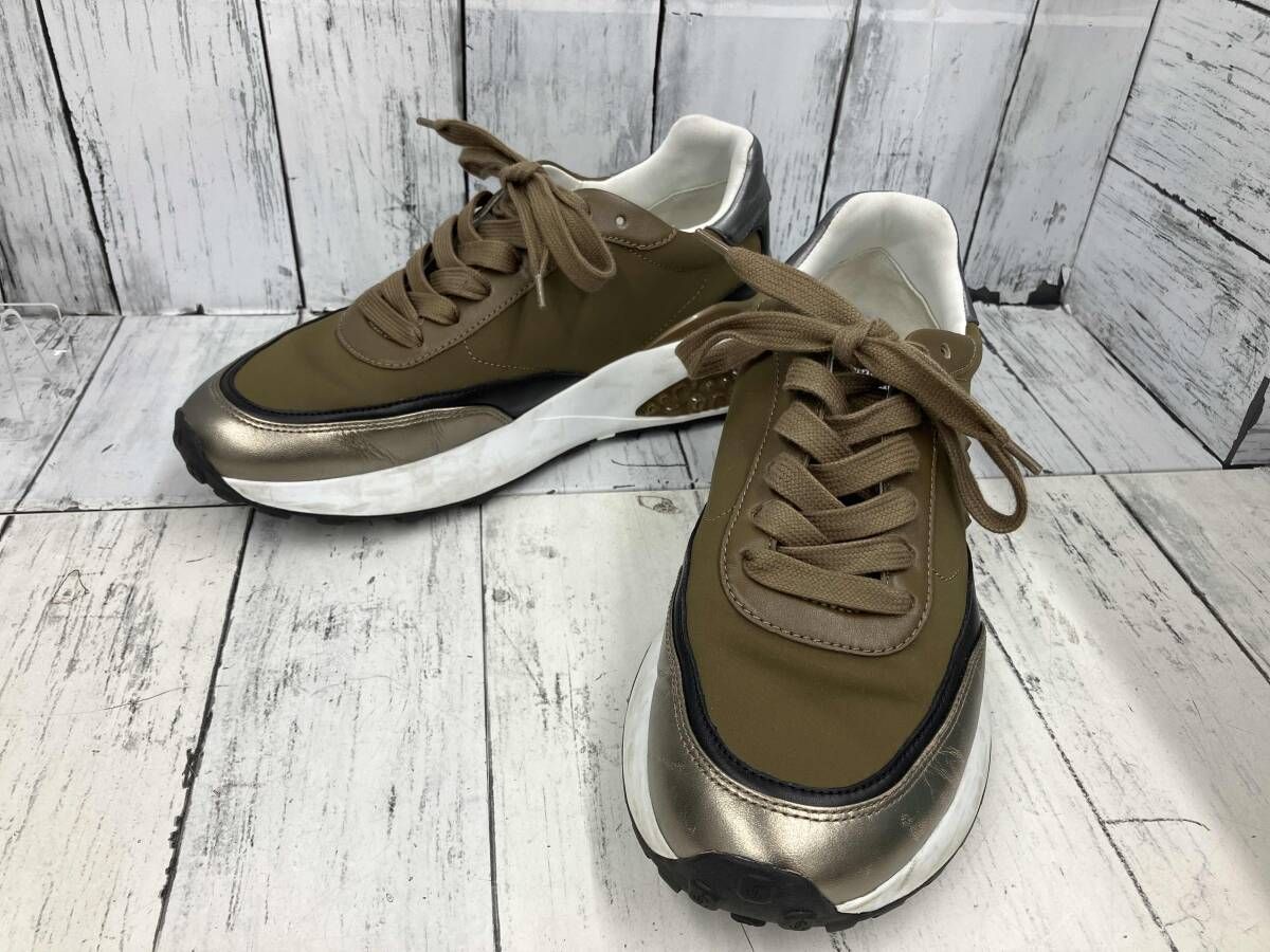 JIMMY CHOO ジミーチュウ スニーカー カーキ色 サイズ39 約25cm
