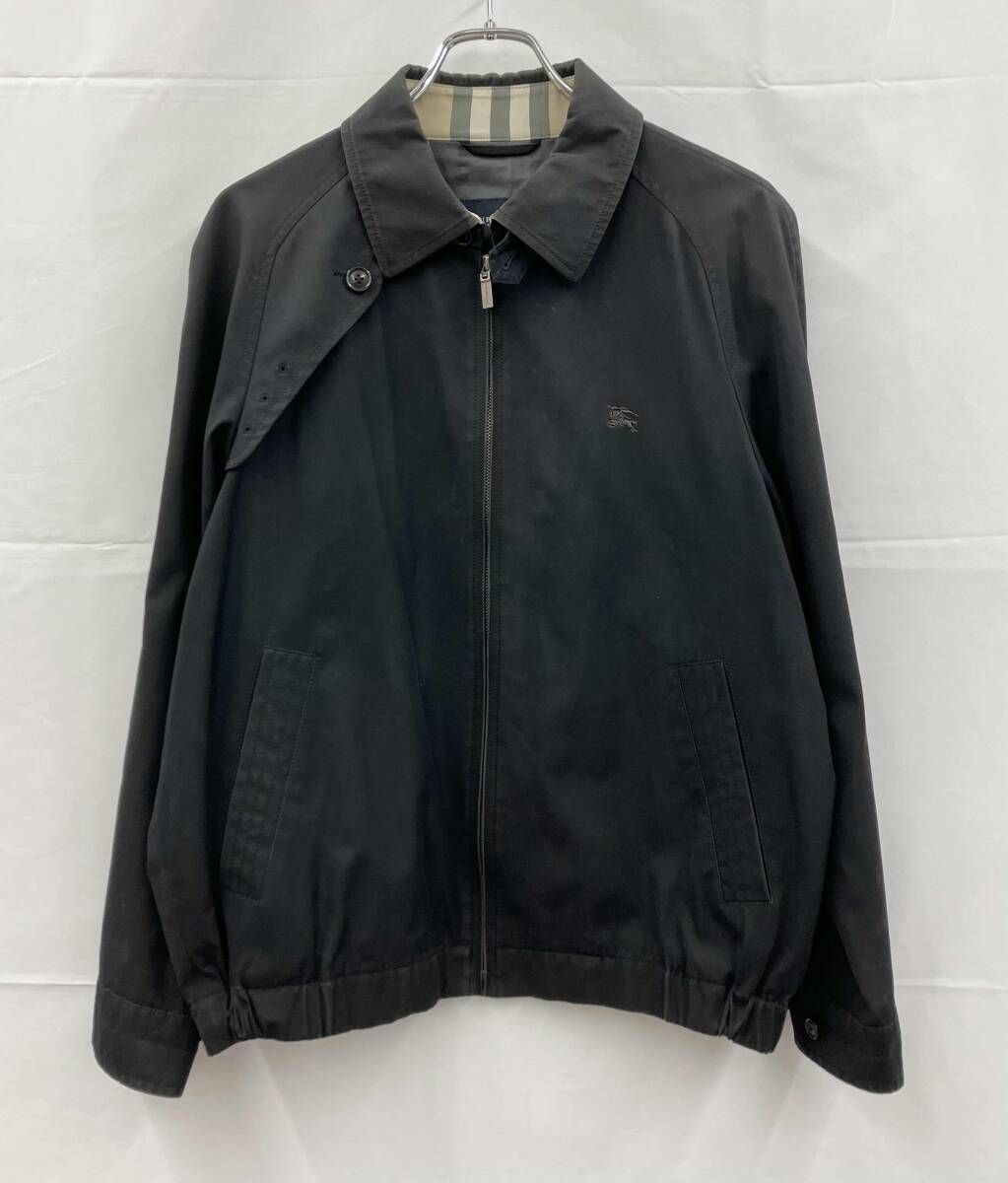 BURBERRY LONDON バーバリーロンドン ジップアップブルゾン BBP54-502-09 綿100% 日本製 M ブラック 通年