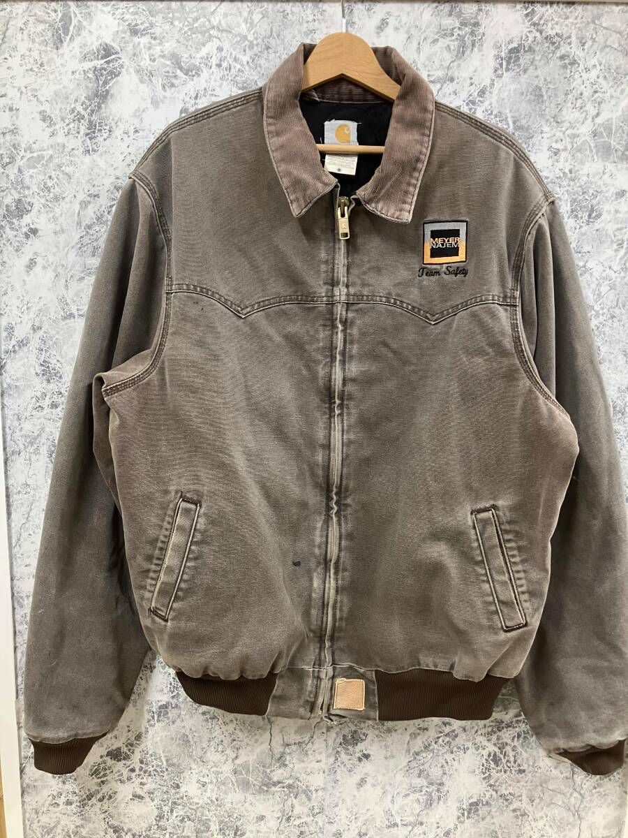 Carhartt / カーハート サンタフェジャケット Santafe ブラウン サイズXL J14CHT MEYER NAJEM Team Safety USA製 ジップアップ