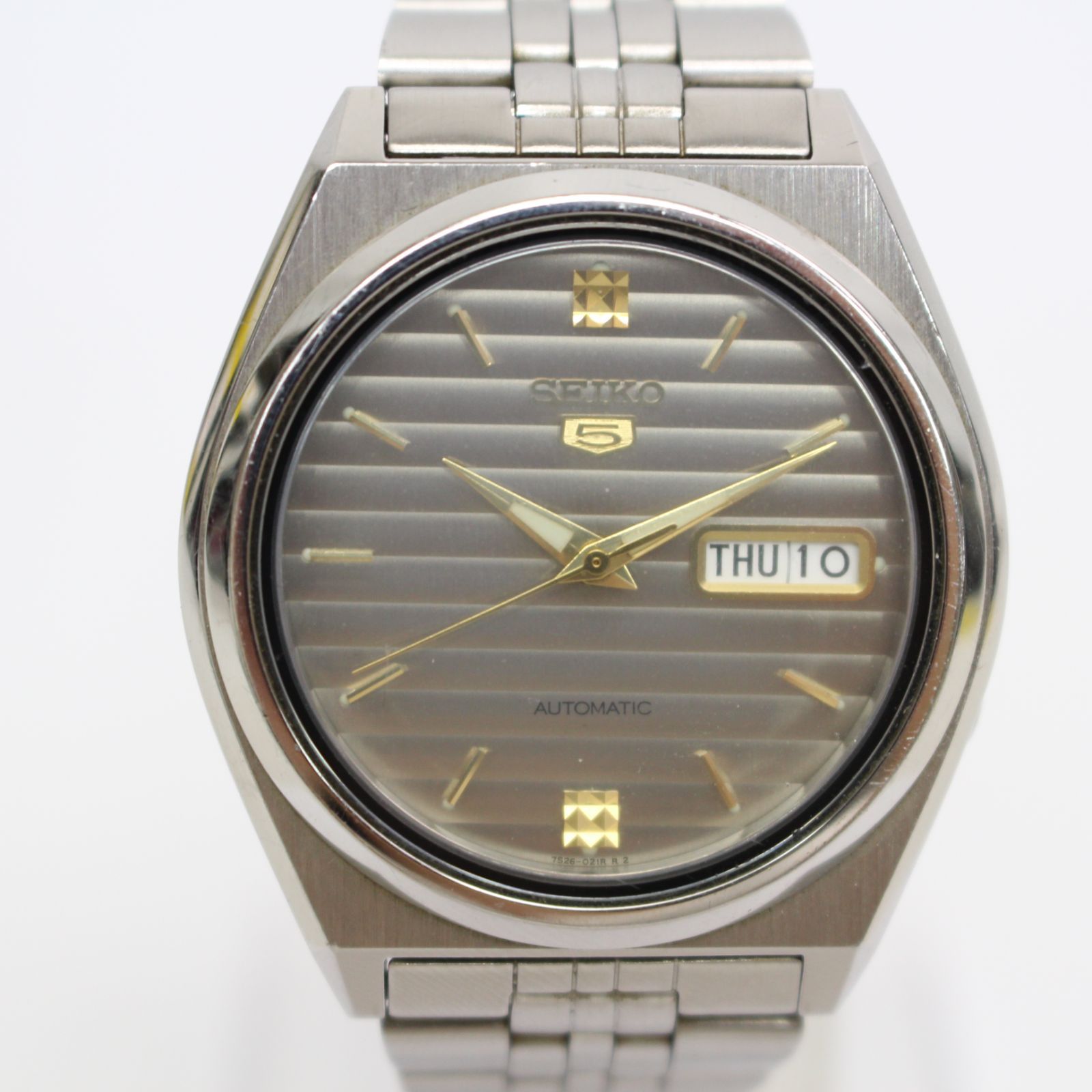 IS788)SEIKO 5 セイコー 自動巻き デイデイト 7S26-8760 ストライプ