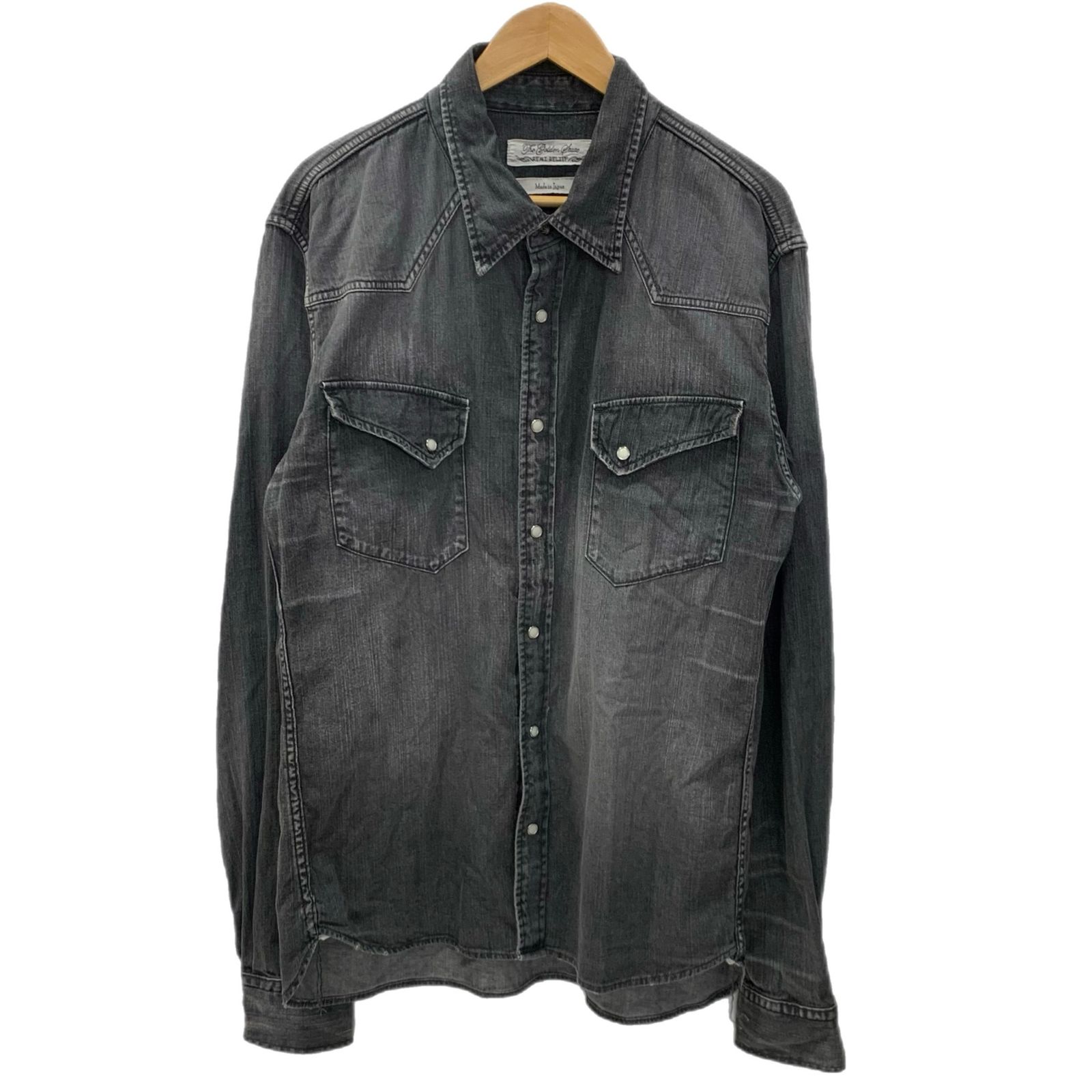 レミ レリーフ REMI RELIEF BEAMS PLUS 別注Denim Western shirt Classic Fit Fade Black 長袖シャツ ブラック XXLサイズ 201MT-6294