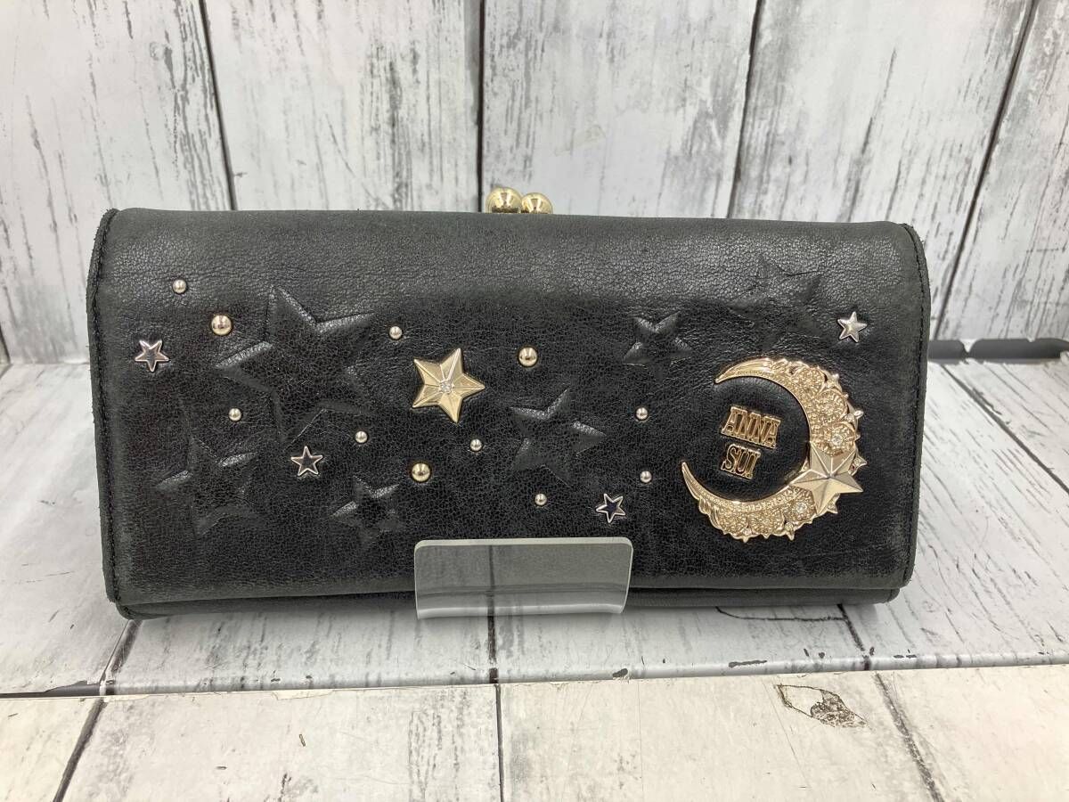 ANNA SUI アナスイ 長財布 レディース ブラック がま口 星柄 - メルカリ