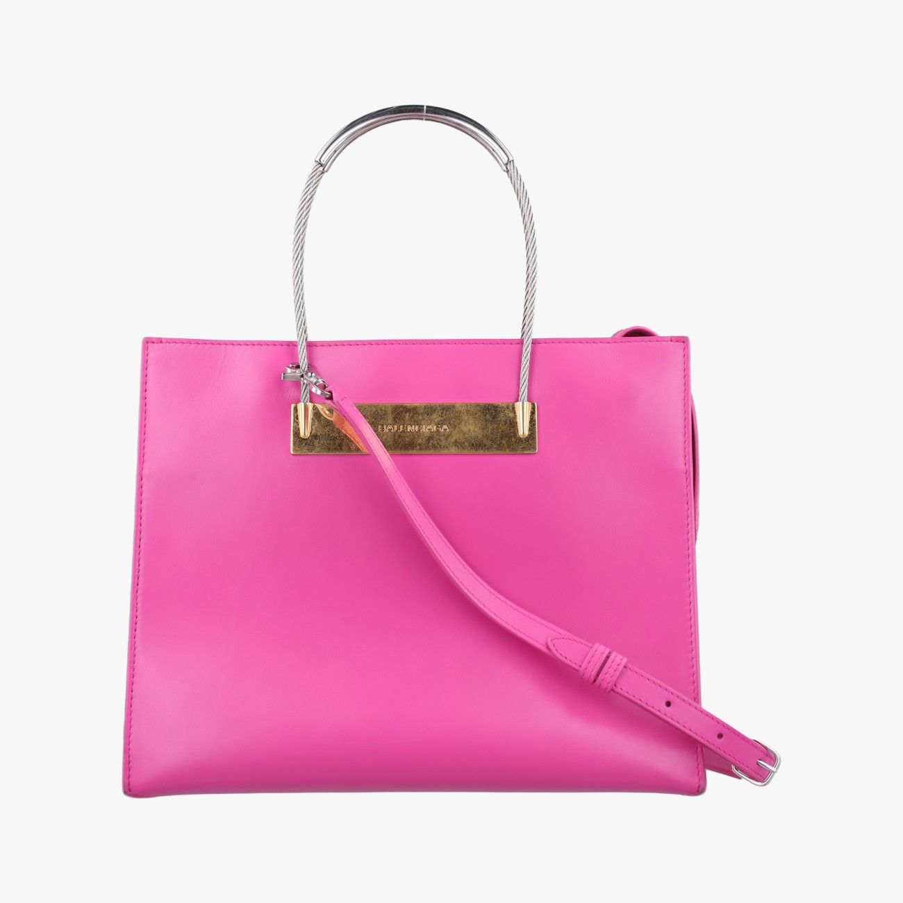 バレンシアガBalenciagaケーブル ショッパー ローズ レッド レザー 371177.5610.F.002123