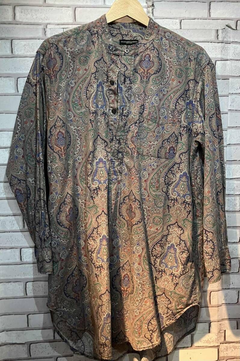 ENGINEERED GARMENTS エワジニアド ガーメンツ　長袖シャツ ペイズリー柄 バンドカラーシャツ サイズXS以下 アメリカンカジュアル